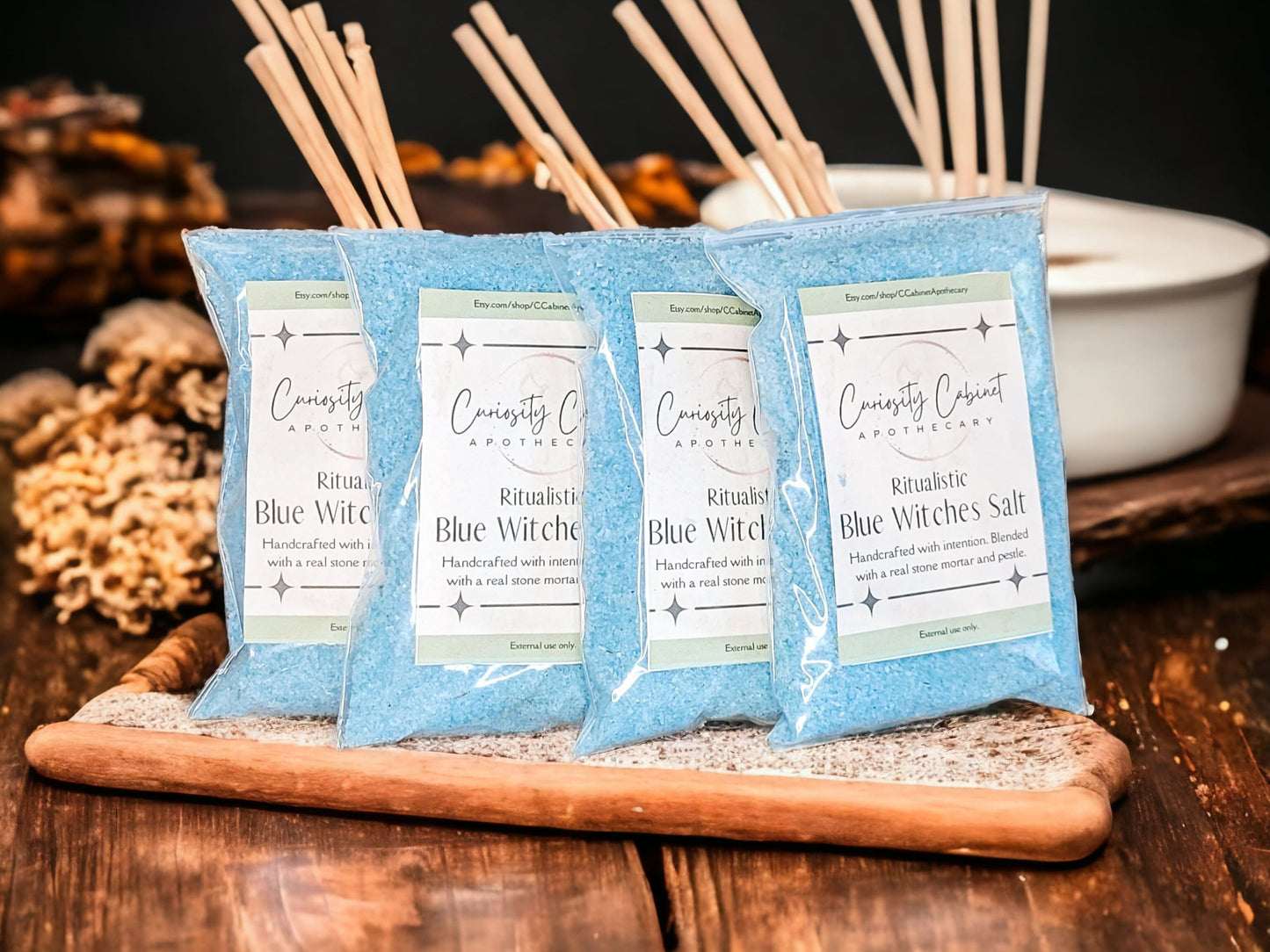 Blue Witches Salt: Calming Ritual Tool with Lavender & Sage