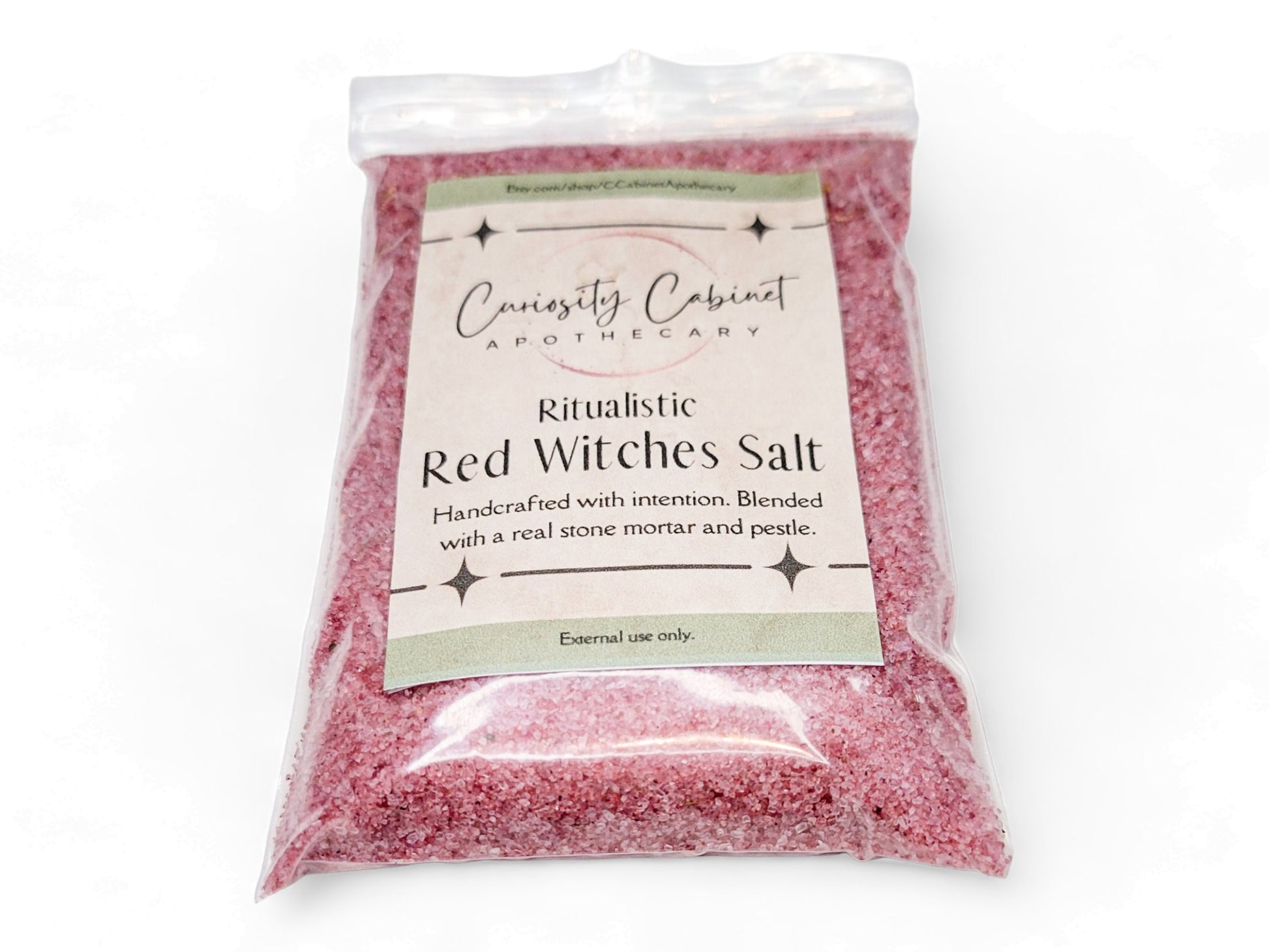 Red Witches Salt: Love Spell, Rose Petals, Herbs (4oz)