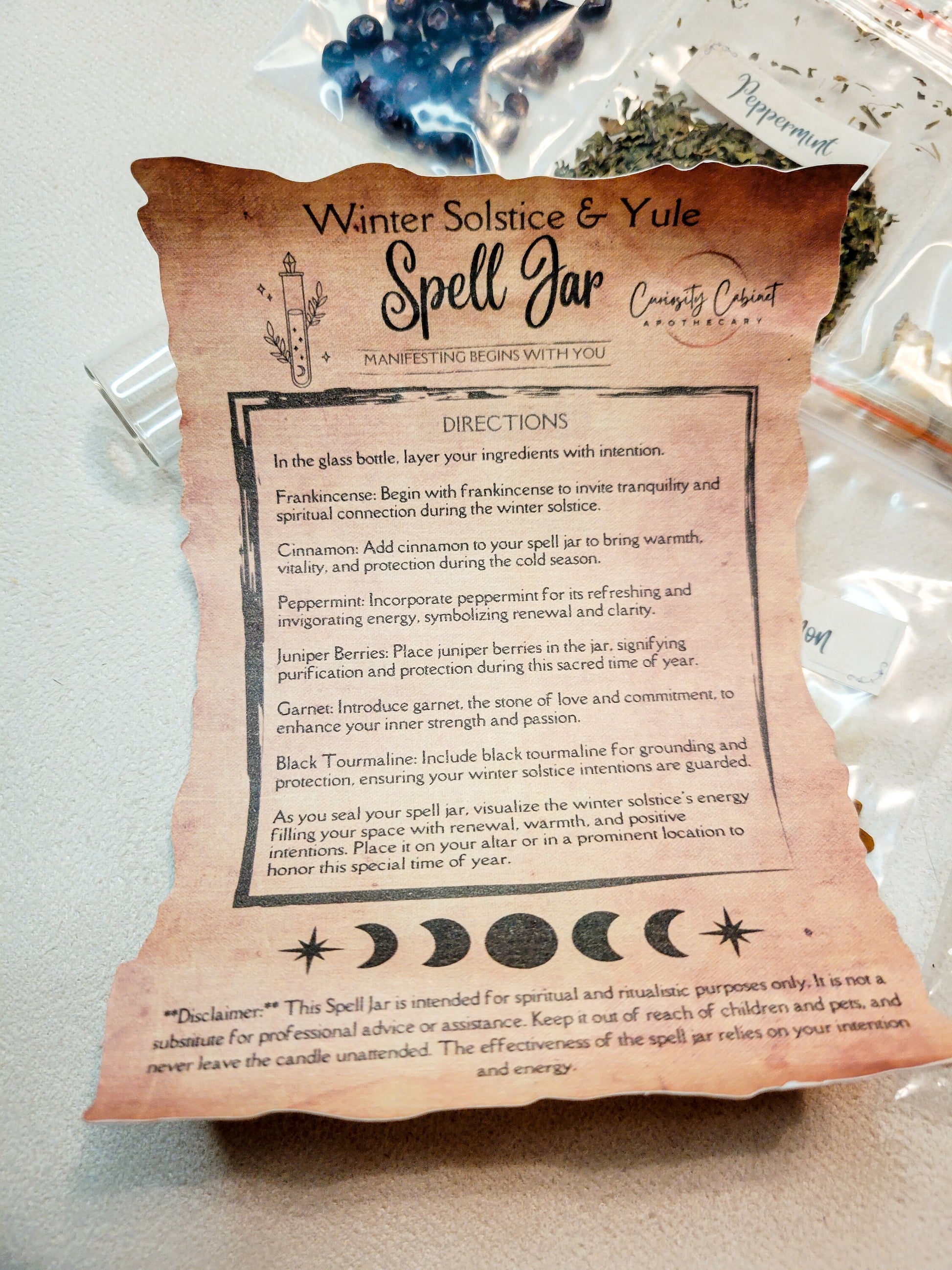 Winter Solstice and Yule Spell Jar Kit - Deluxe and Gift Set Editions