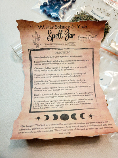 Winter Solstice and Yule Spell Jar Kit - Deluxe and Gift Set Editions