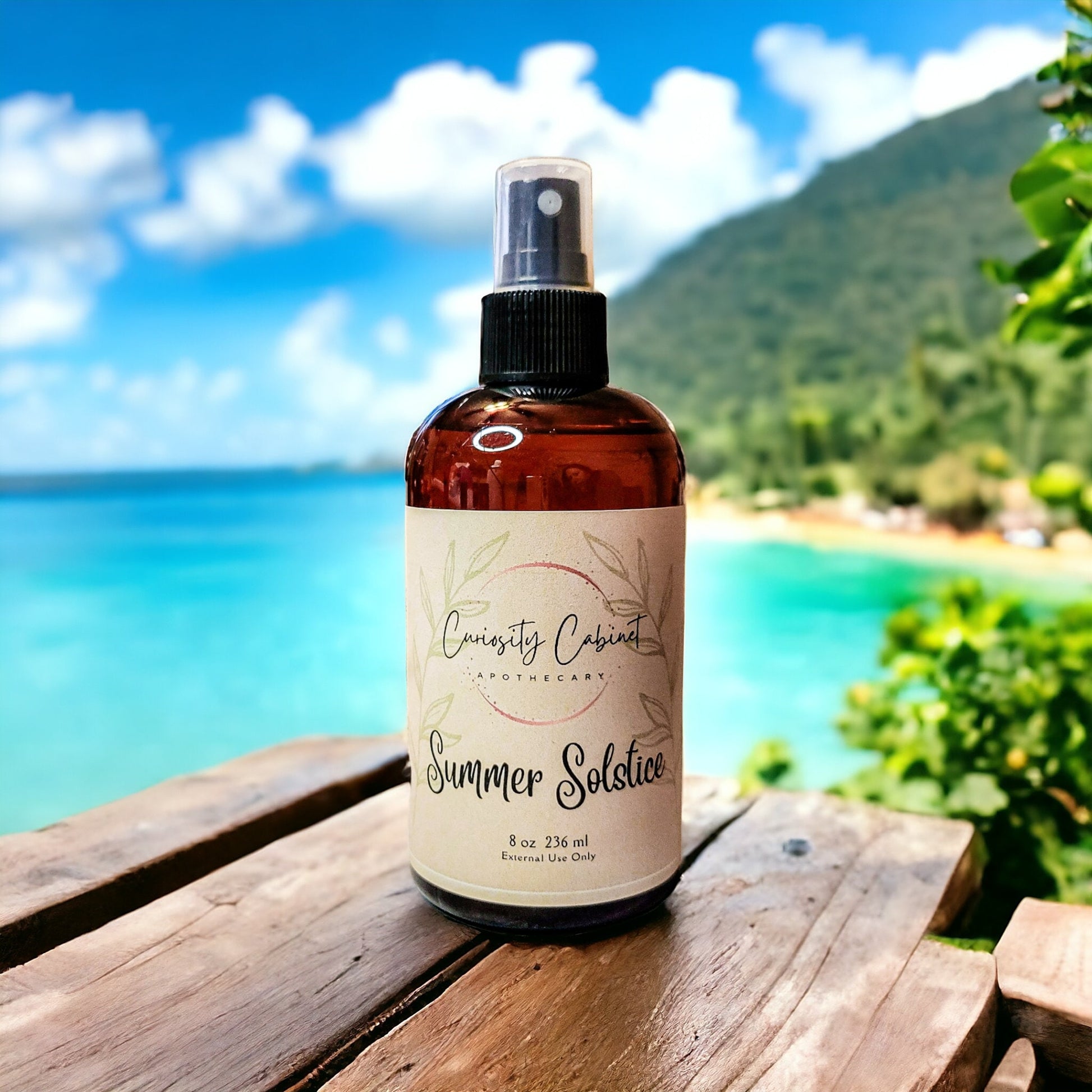 Summer Solstice Room Spray: Salty Sea, Lotus, Patchouli - 8oz Fine Mist