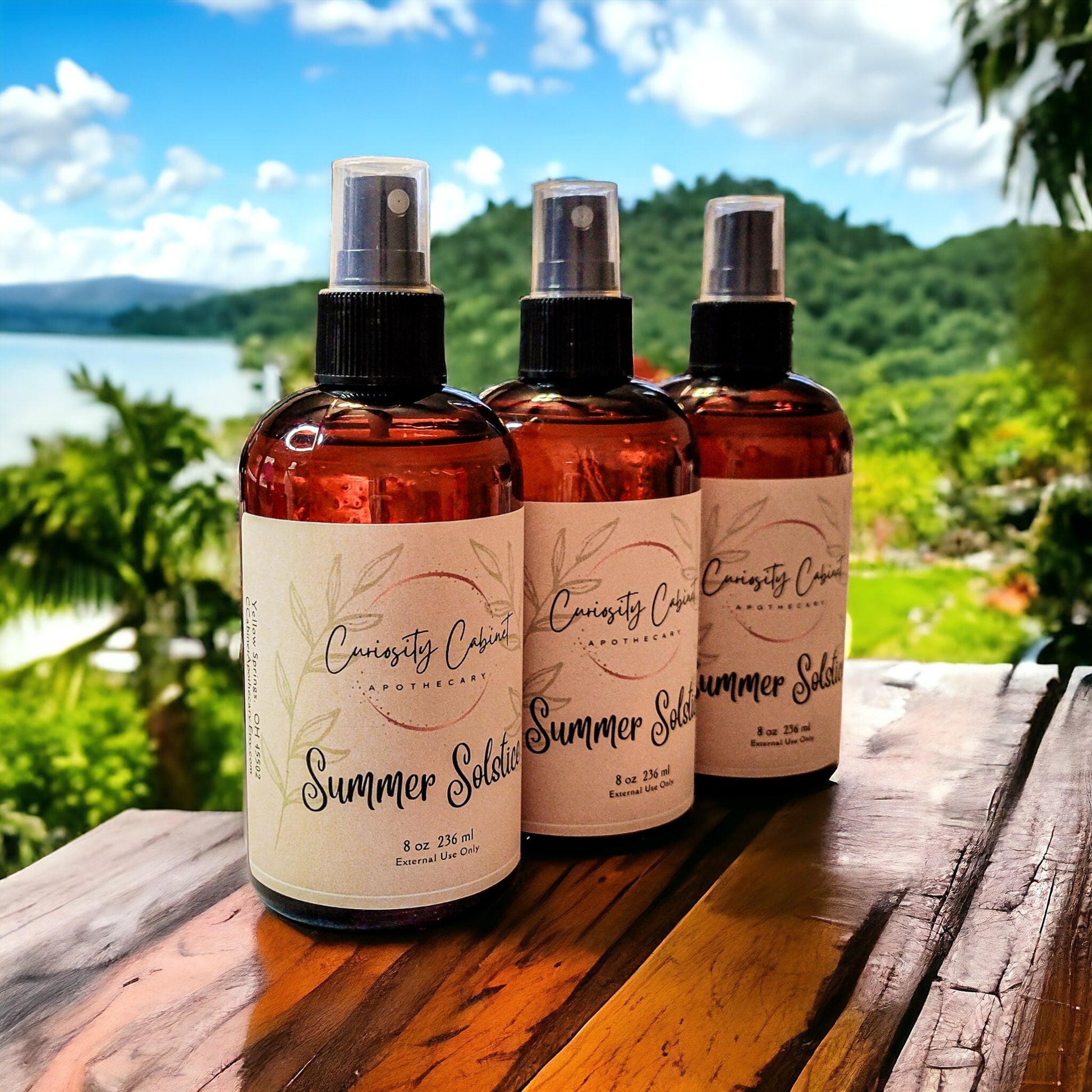 Summer Solstice Room Spray: Salty Sea, Lotus, Patchouli - 8oz Fine Mist
