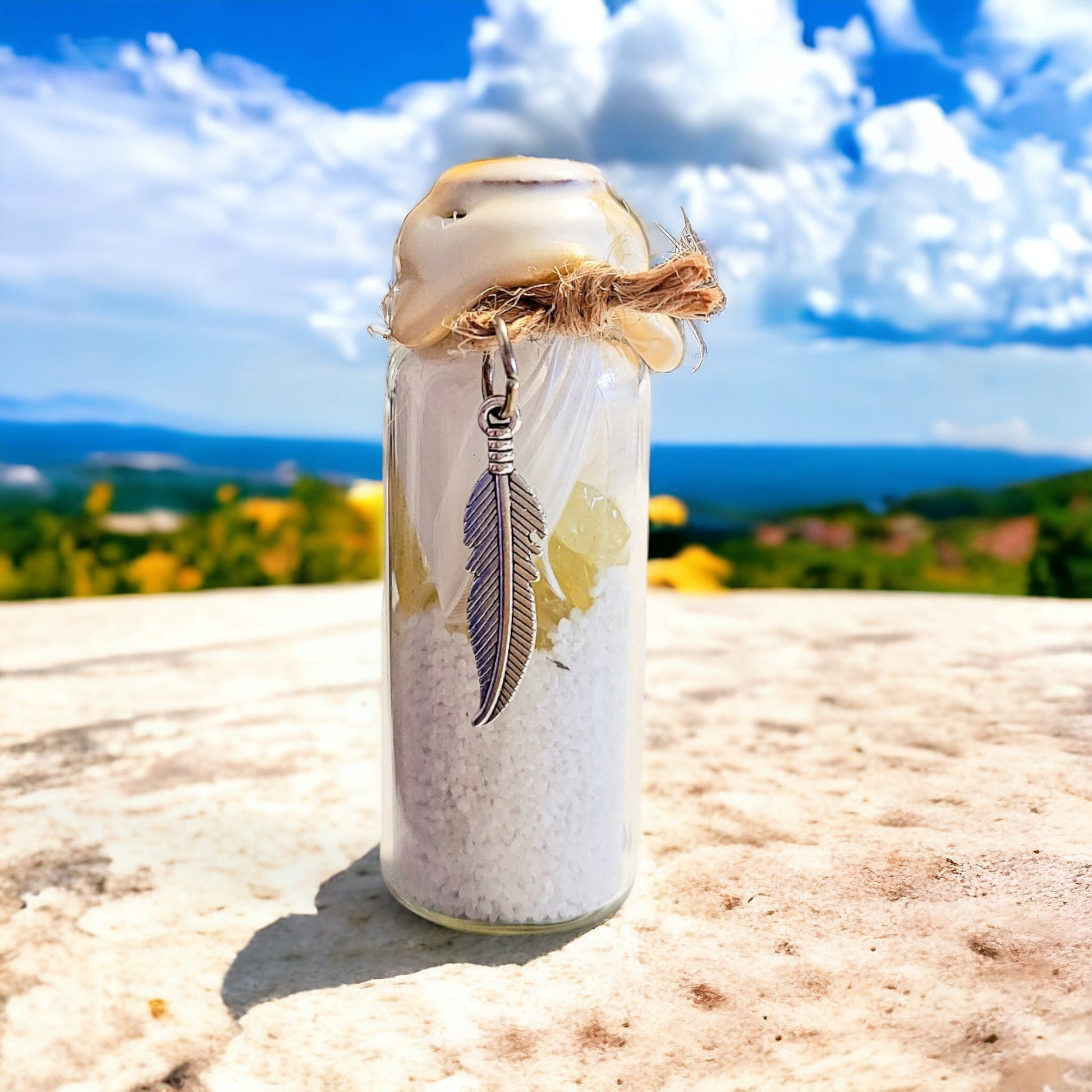 4 Elements Spell Jars Set: Altar Decor with Crystals & Charms