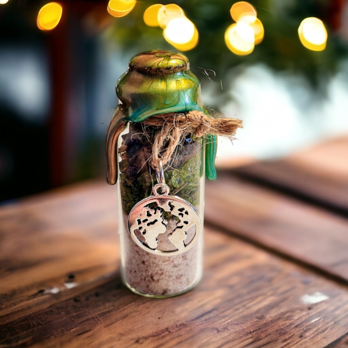 4 Elements Spell Jars Set: Altar Decor with Crystals & Charms