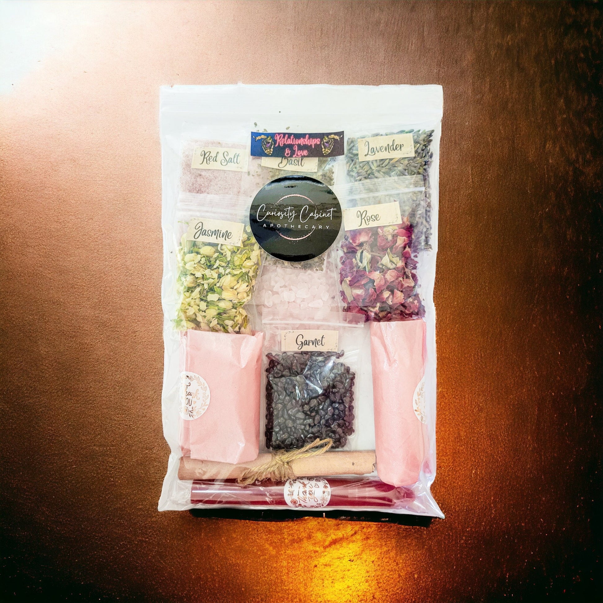 Love Spell Jar Kit: Crystals, Herbs, and Candle - Valentine Gift