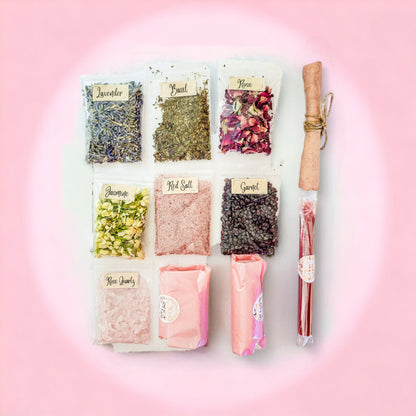 Love Spell Jar Kit: Crystals, Herbs, and Candle - Valentine Gift