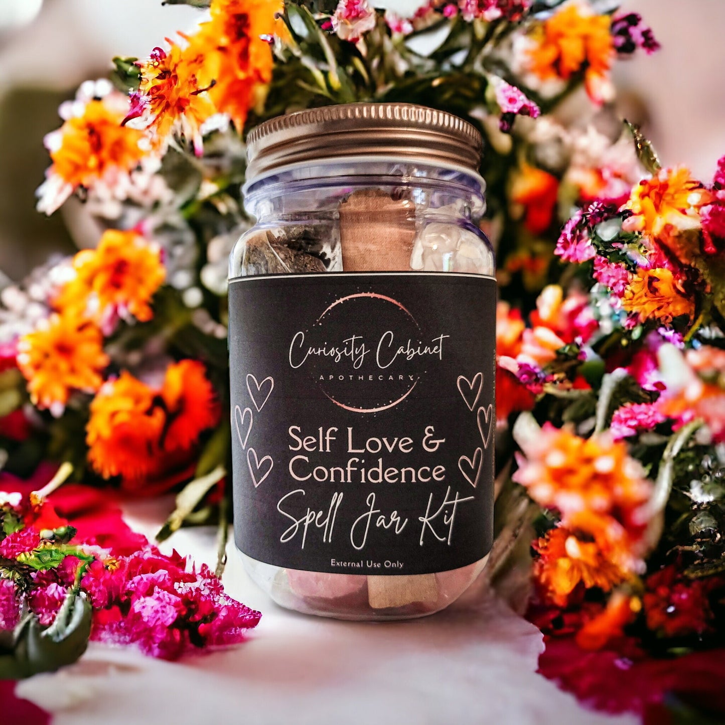 Self-Love and Confidence Spell Jar Kit - Witchcraft Talisman for Empowerment - Gift Set - Galentine Day