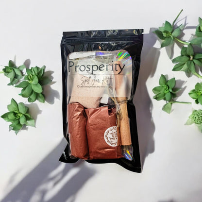 DIY Prosperity Spell Bottle Kit: Crystals, Herbs, and Instructions