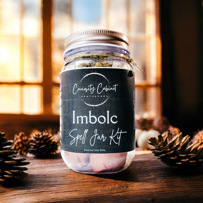 DIY Imbolc Spell Jar Kit - Herbs, Crystals & Charms - Witchy Christmas Gift