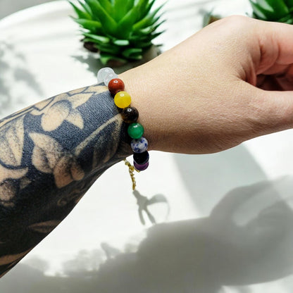 Crystal Chakra Bracelet with Gift Box: High Quality Genuine Stone Beads, Adjustable Gold Clasp - Luxury Gift for Her