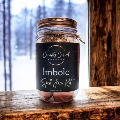 DIY Imbolc Spell Jar Kit - Herbs, Crystals & Charms - Witchy Christmas Gift