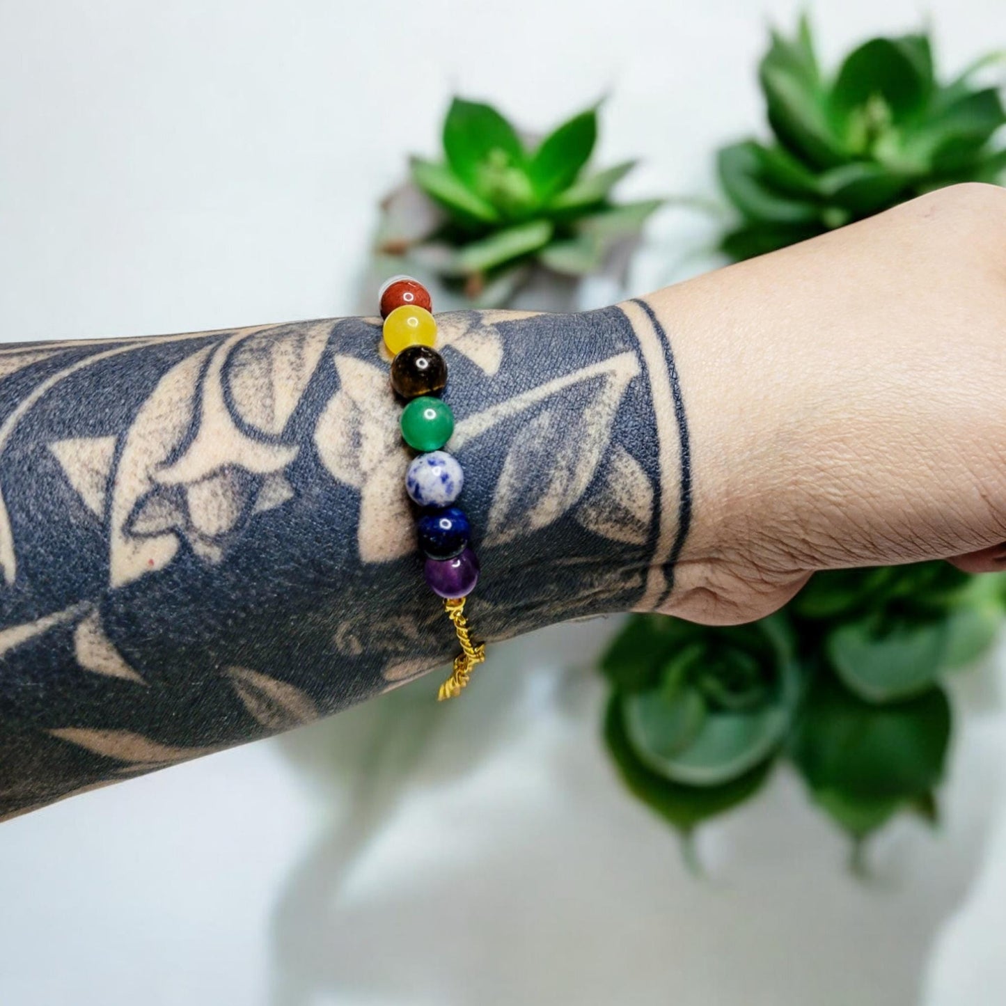 Crystal Chakra Bracelet with Gift Box: High Quality Genuine Stone Beads, Adjustable Gold Clasp - Luxury Gift for Her