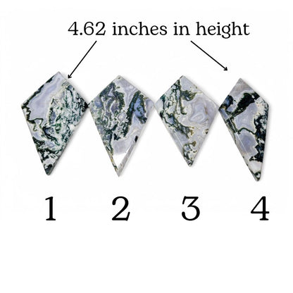 Moss Agate Rhombus Carving with Stand | Grade A Translucent | Statement Piece | Crystal Gift