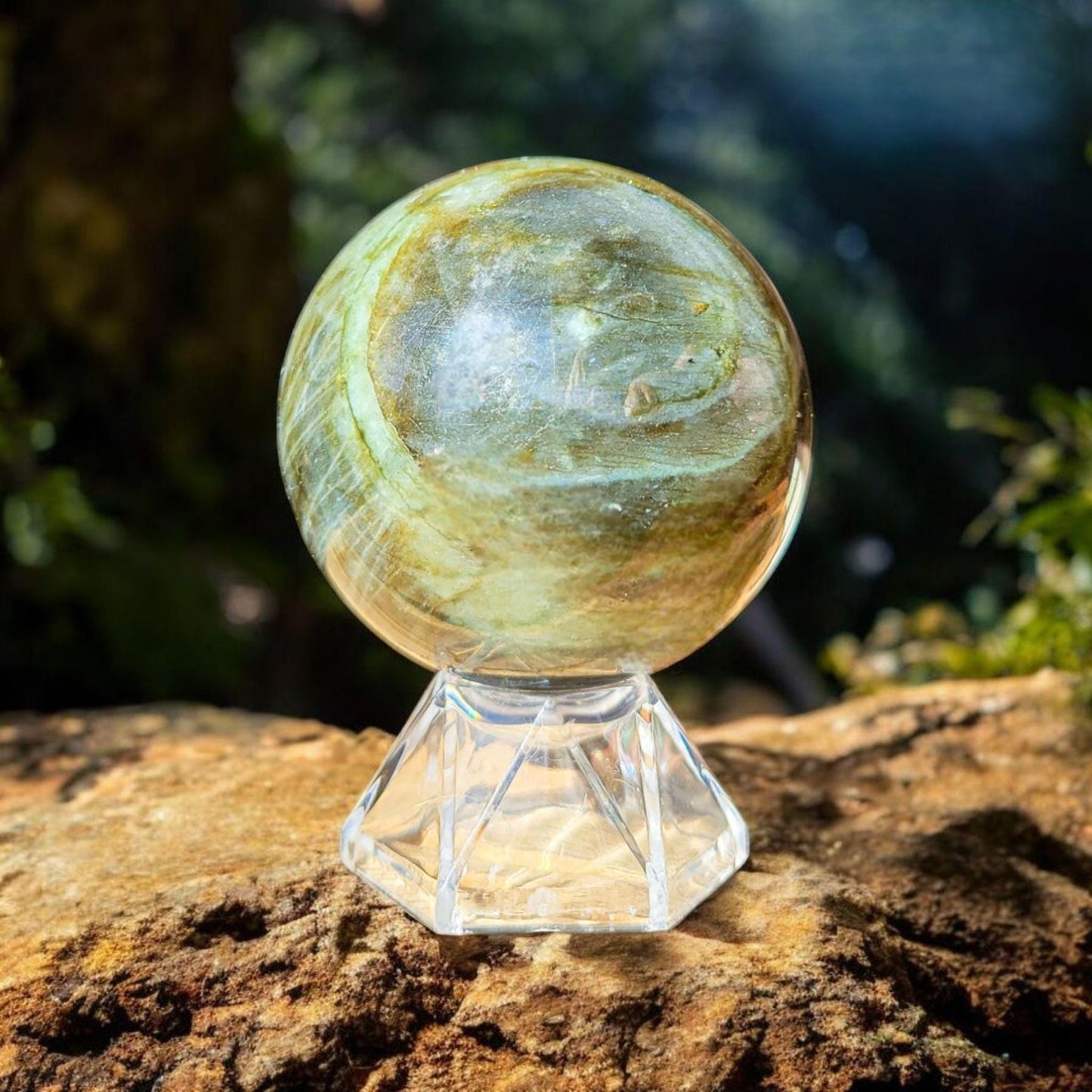 Purple Blue Sunset Flash Labradorite Sphere | Polished Crystal Carving | 2.2", 8.6 oz | Statement Piece