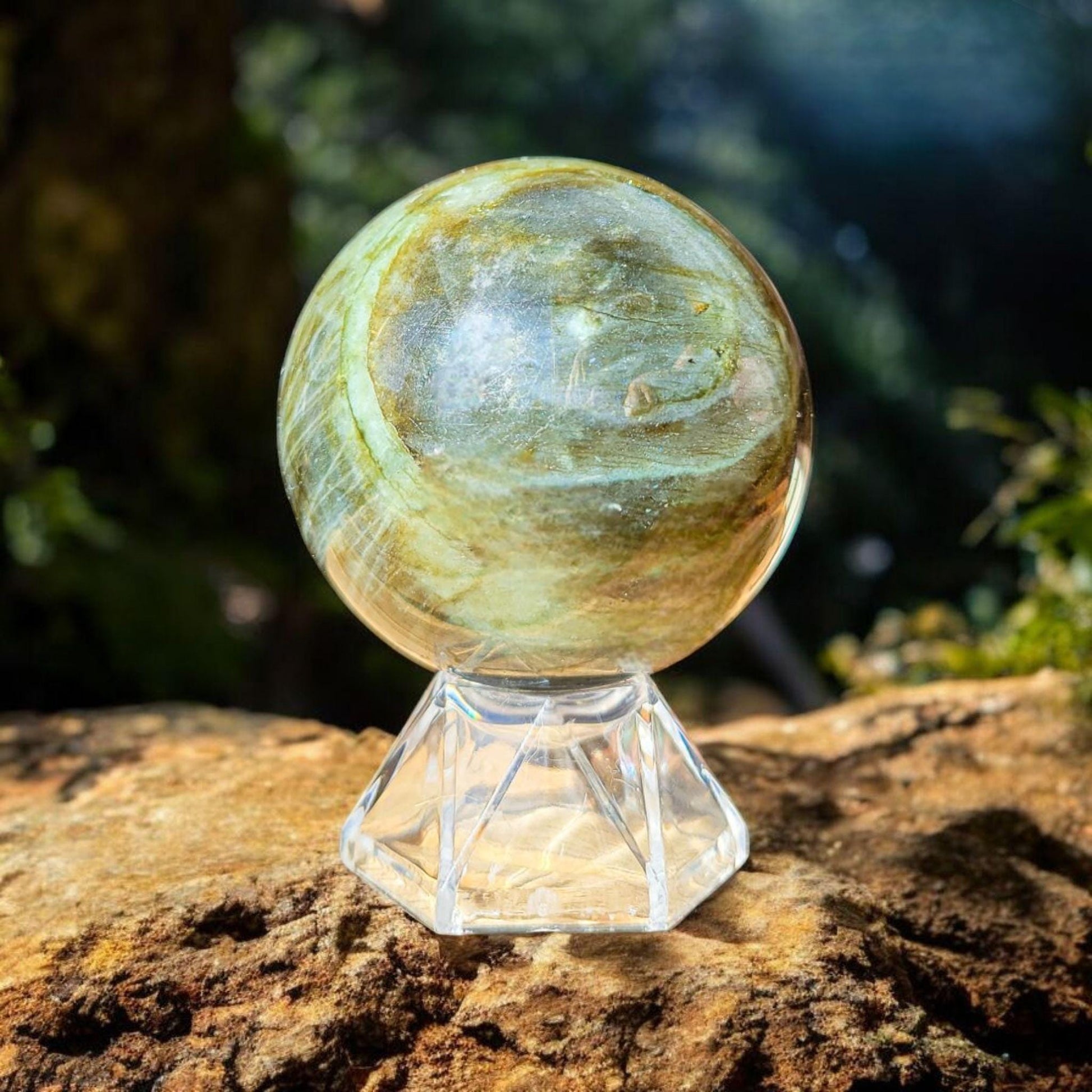 Purple Blue Sunset Flash Labradorite Sphere | Polished Crystal Carving | 2.2", 8.6 oz | Statement Piece
