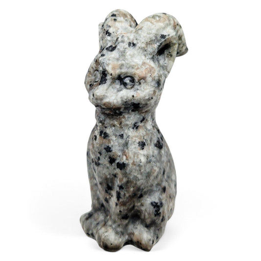 Yooperlite Horned Cat Carving | Baphomet Inspired Statue | Unique Gothic Crystal Art | UV Reactive Crystal