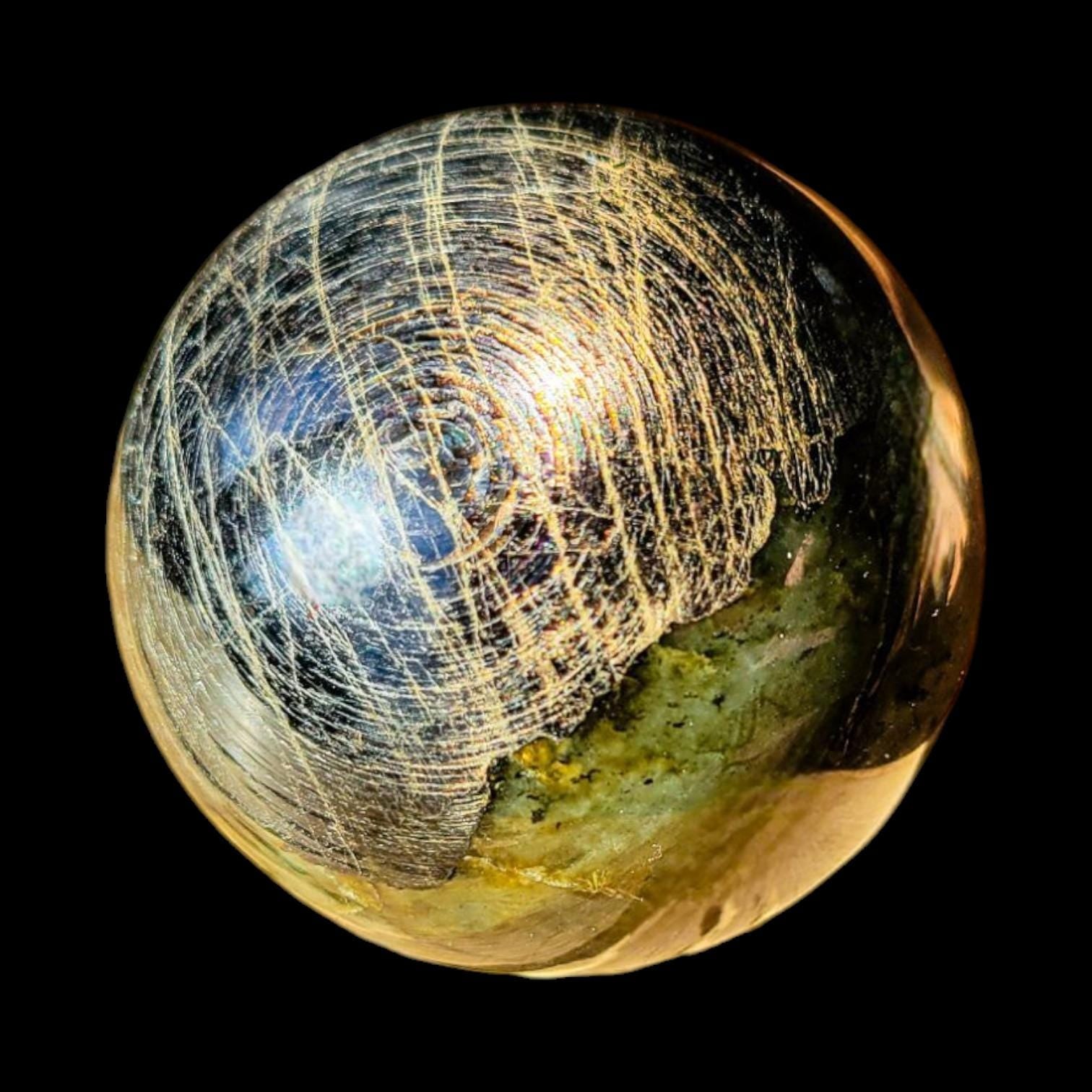 Sunset Flash Labradorite Sphere | Polished Crystal Carving | 2.74", 1.2 lb | Statement Piece