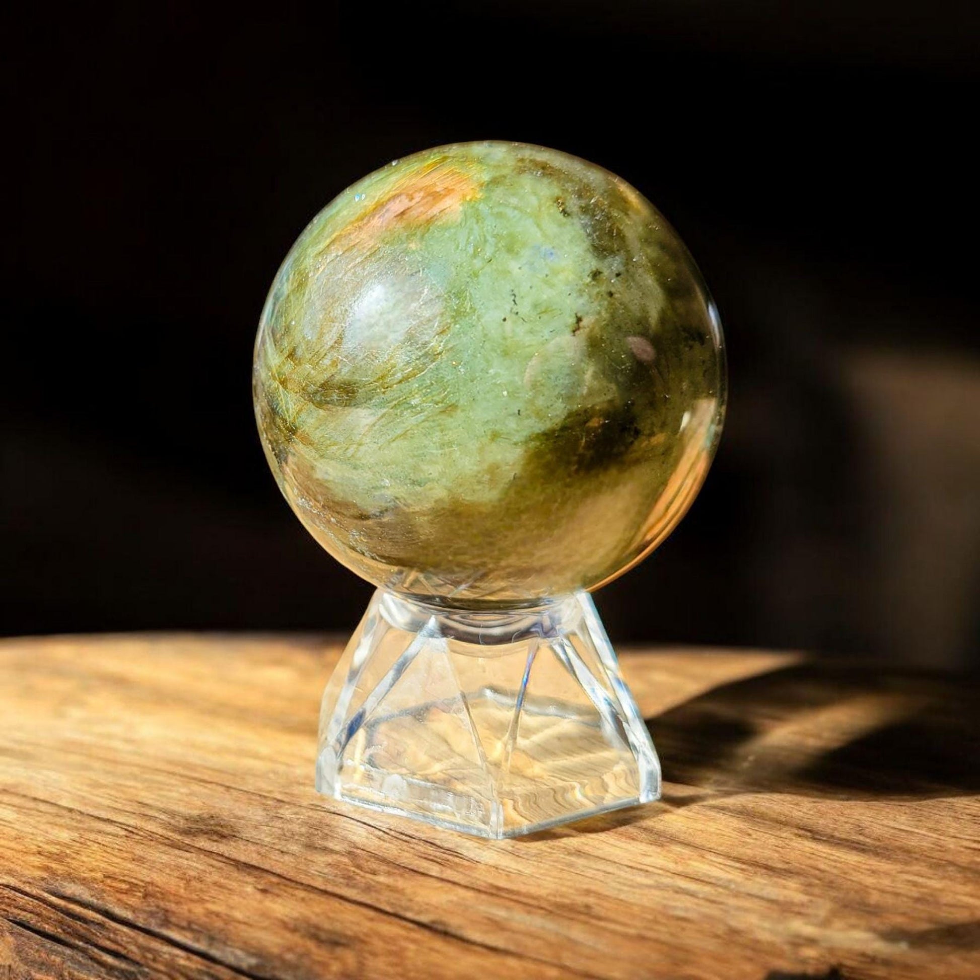 Purple Blue Sunset Flash Labradorite Sphere | Polished Crystal Carving | 2.2", 8.6 oz | Statement Piece