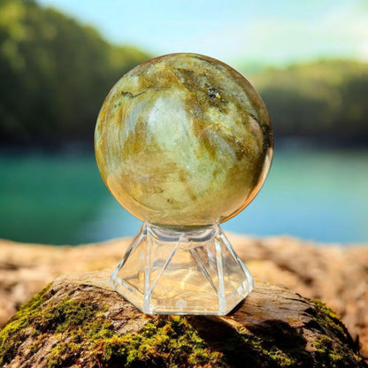 Purple Blue Sunset Flash Labradorite Sphere | Polished Crystal Carving | 2.2", 8.6 oz | Statement Piece