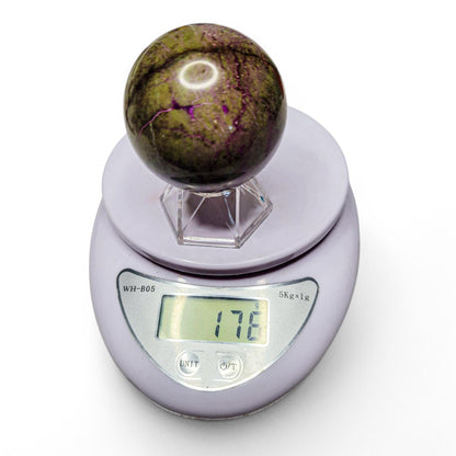 Stichtite (Alantisite) Sphere | Rare Violet Crystal | Unique Gemstone | Purple Green Crystal 51.5mm 176 Grams