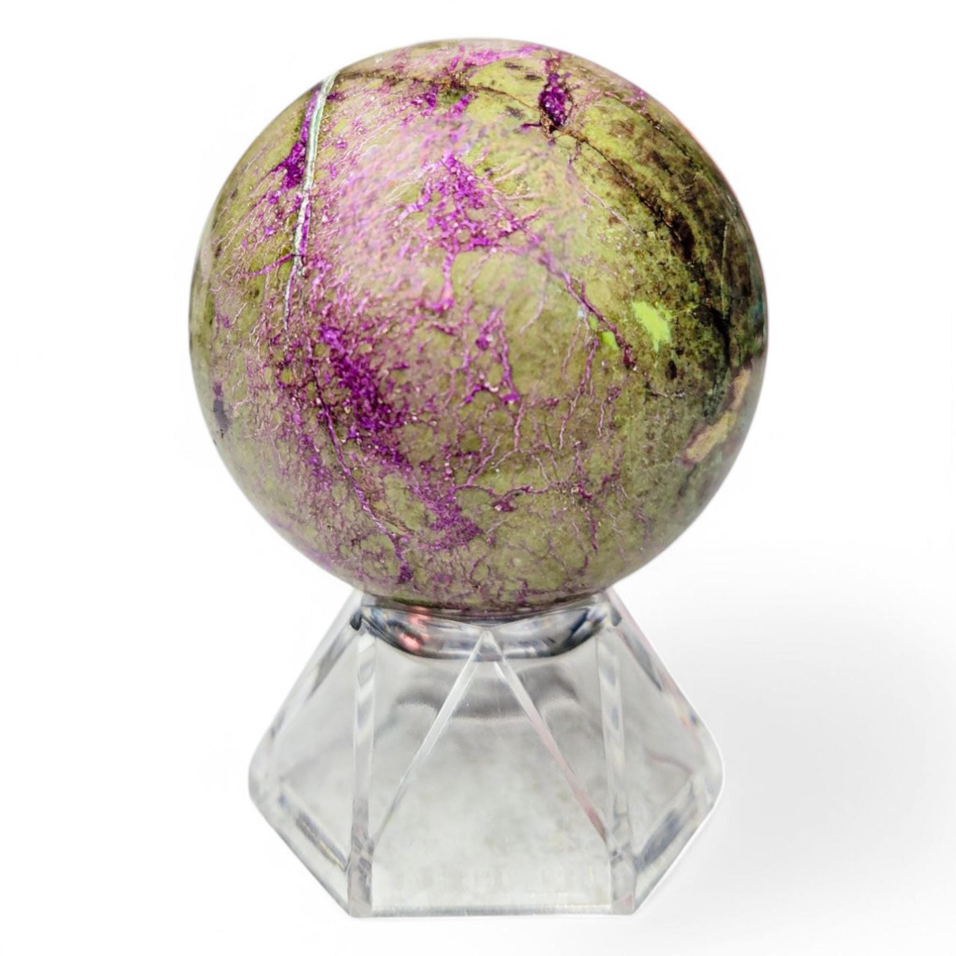 Stichtite (Alantisite) Sphere | Rare Violet Crystal | Unique Gemstone | Purple Green Crystal 51.5mm 176 Grams