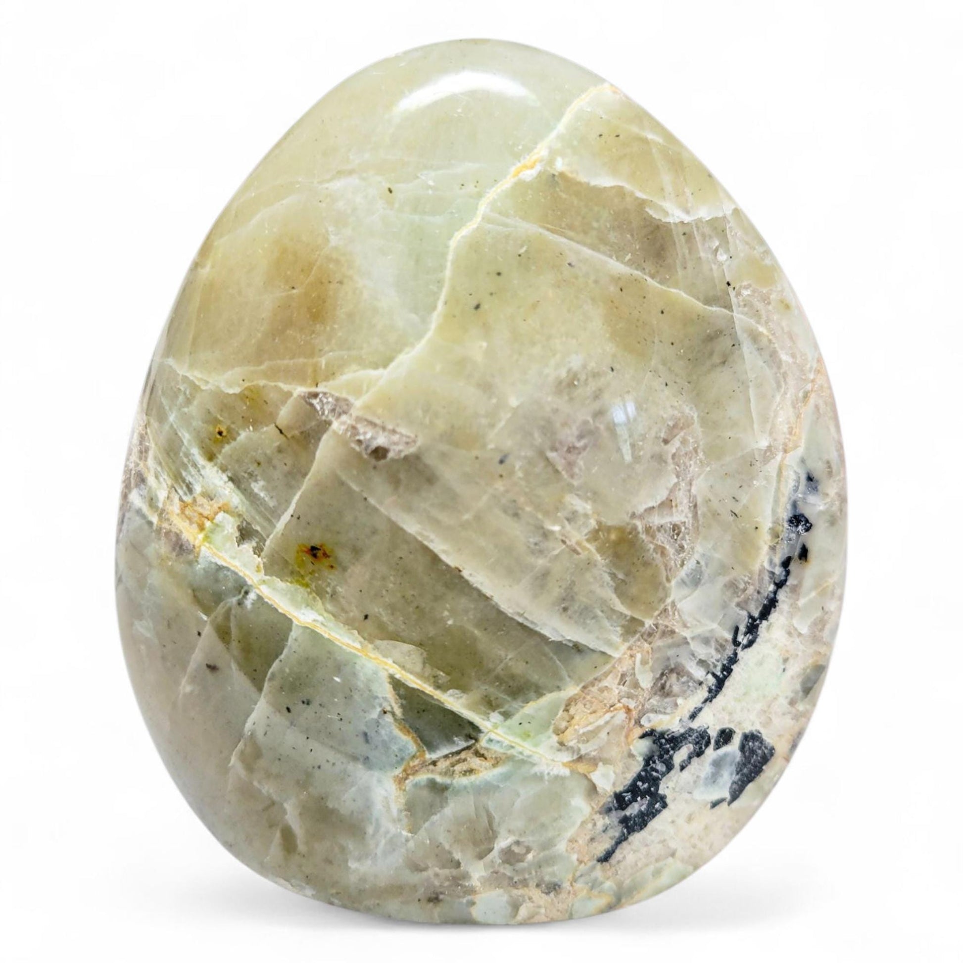 Madagascar- Large Green Moonstone Carving - 4.5 Inch Polished Crystal - 2 LBS - Standing Cut Base