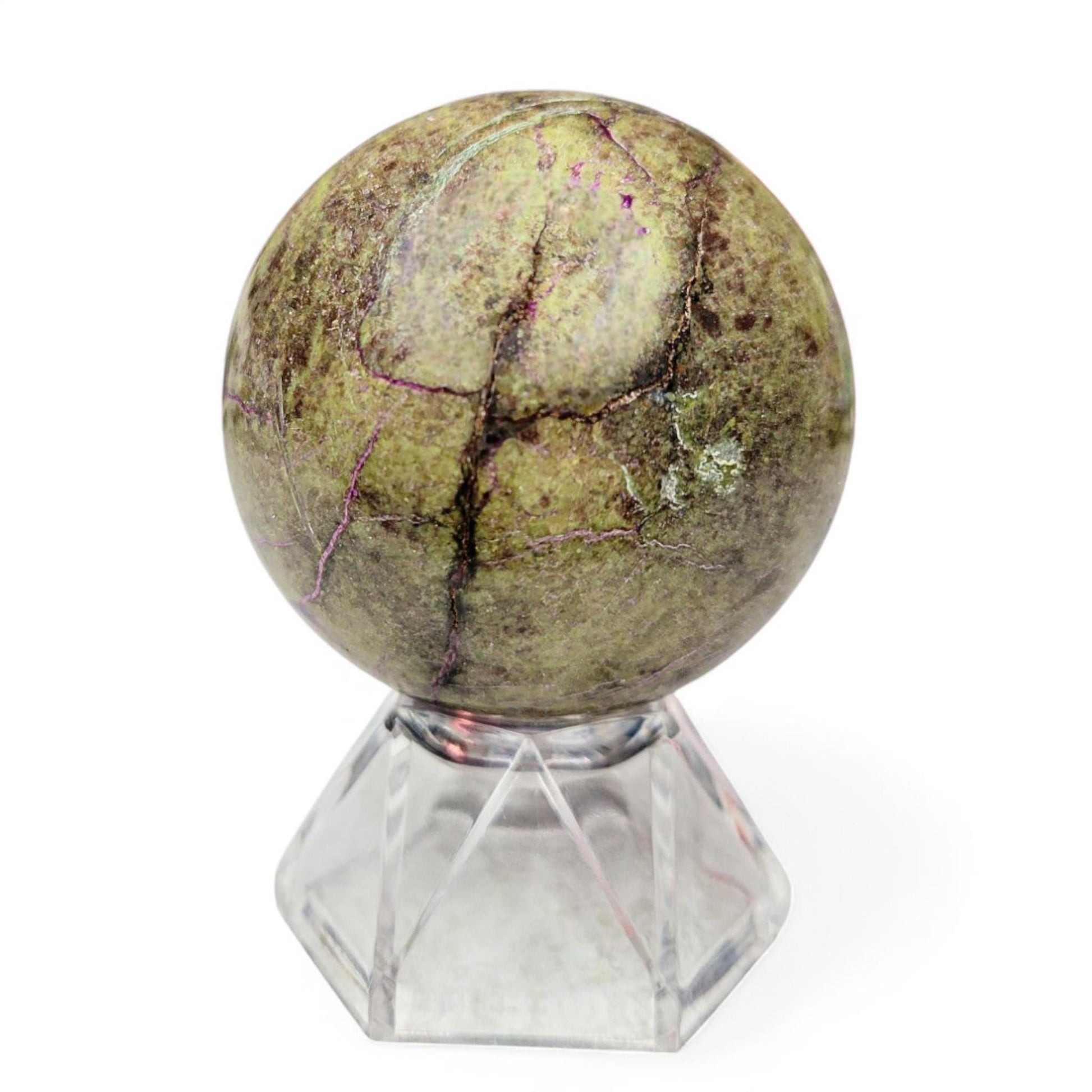 Stichtite (Alantisite) Sphere | Rare Violet Crystal | Unique Gemstone | Purple Green Crystal 51.5mm 176 Grams