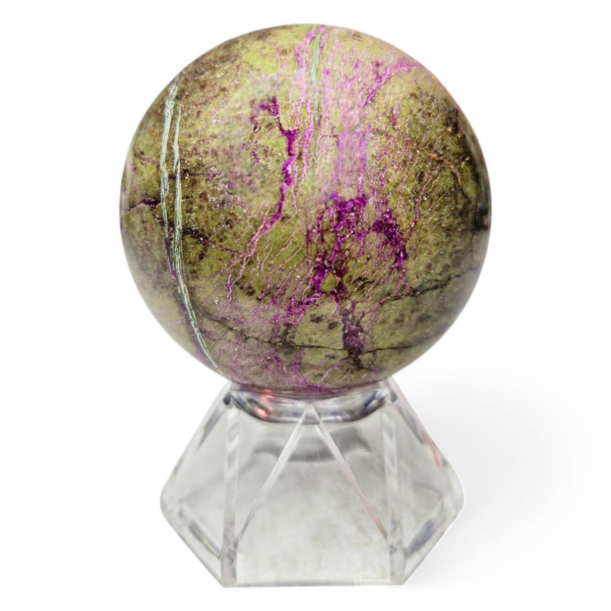 Stichtite (Alantisite) Sphere | Rare Violet Crystal | Unique Gemstone | Purple Green Crystal 51.5mm 176 Grams