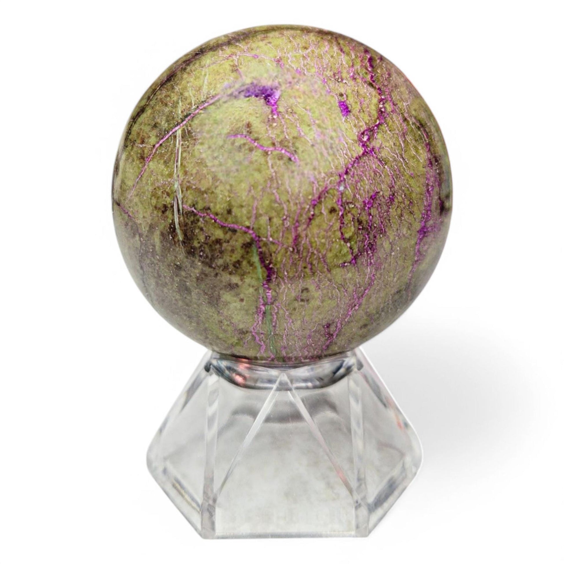 Stichtite (Alantisite) Sphere | Rare Violet Crystal | Unique Gemstone | Purple Green Crystal 51.5mm 176 Grams