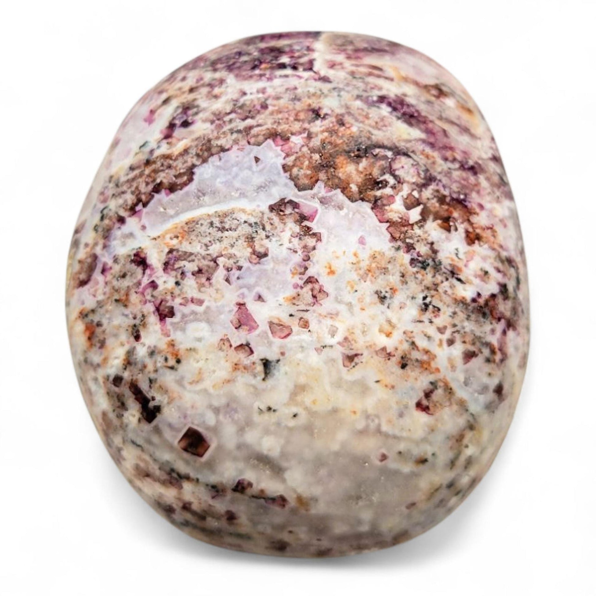 Druzy Purple Sphalerite Crystal Skull: Fluorite Chalcedony Quartz