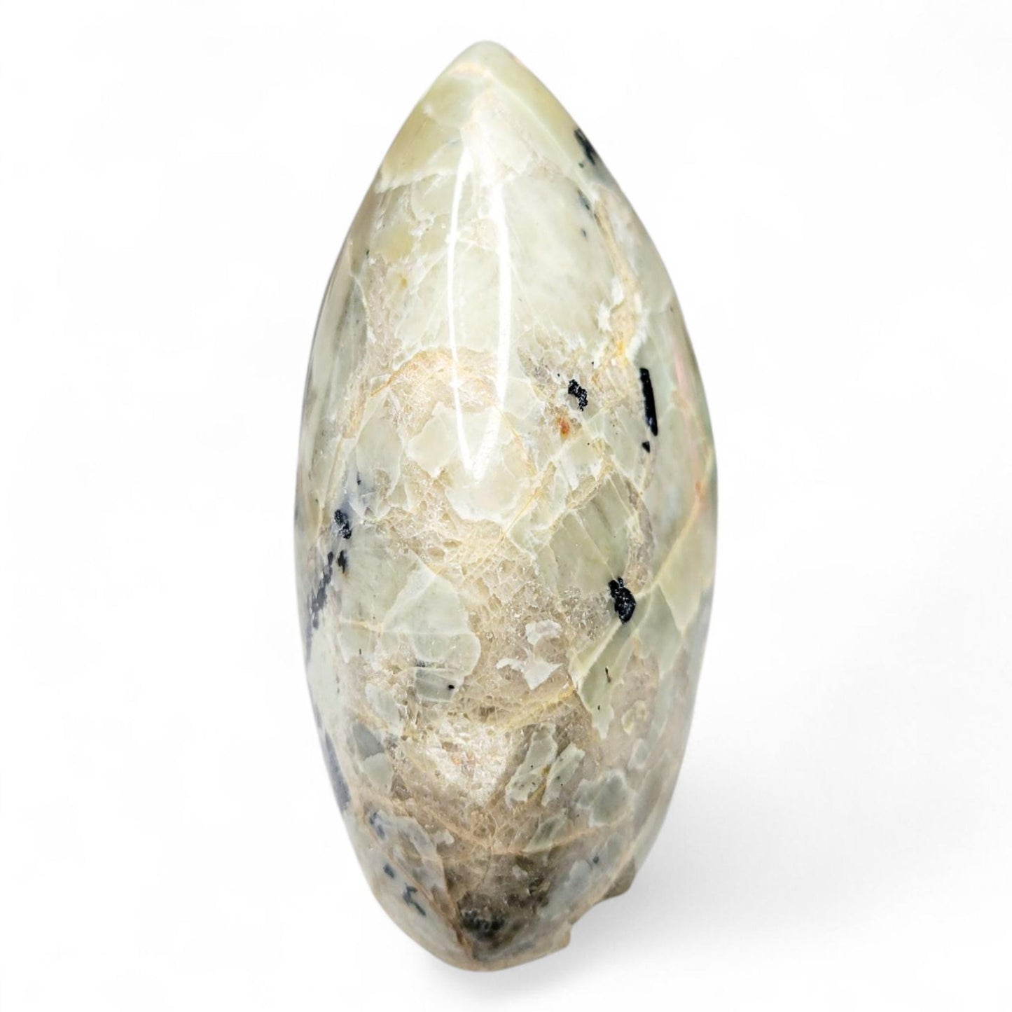 Madagascar- Large Green Moonstone Carving - 4.5 Inch Polished Crystal - 2 LBS - Standing Cut Base