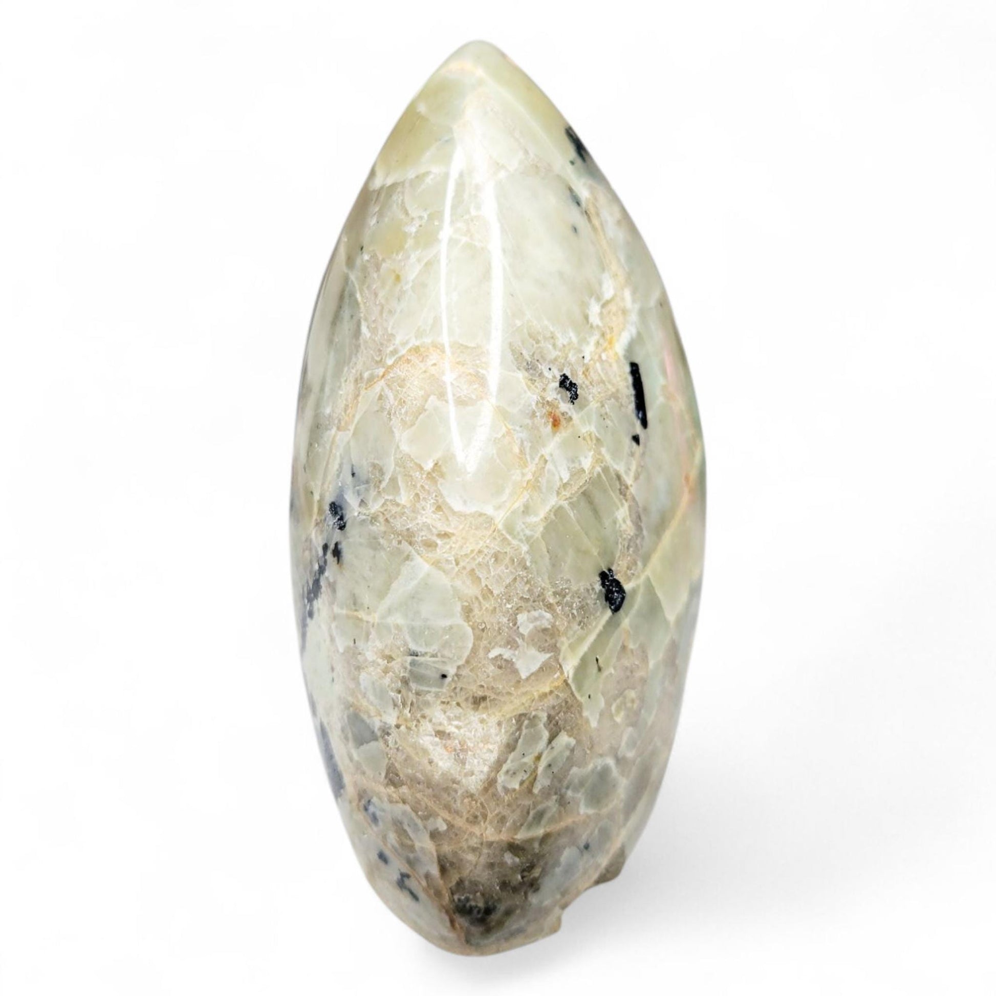 Madagascar- Large Green Moonstone Carving - 4.5 Inch Polished Crystal - 2 LBS - Standing Cut Base