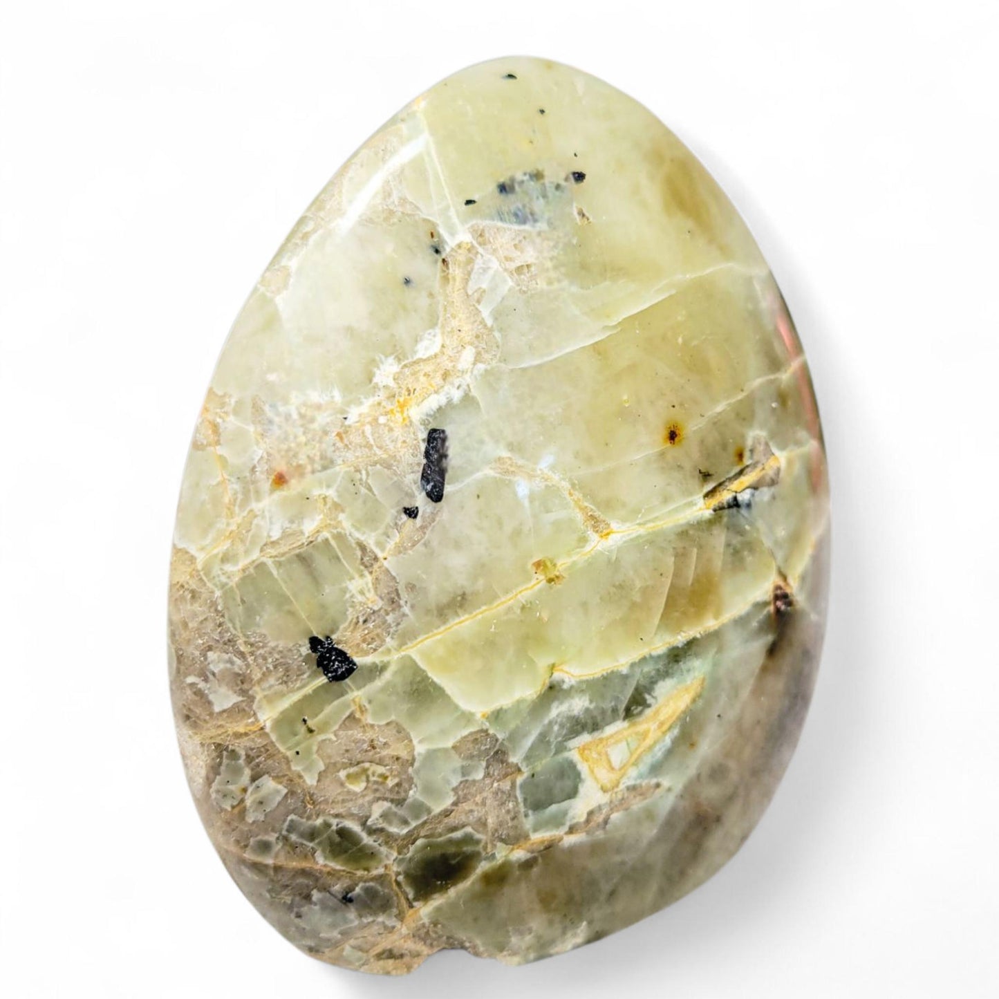 Madagascar- Large Green Moonstone Carving - 4.5 Inch Polished Crystal - 2 LBS - Standing Cut Base