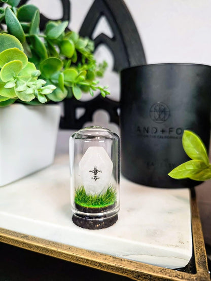 Traveling Cemetery - Mini Crystal Coffin Glass Terrarium - Gothic Desk Decor - Witchy Gifts - Crystal Materials and Cross Styles Vary