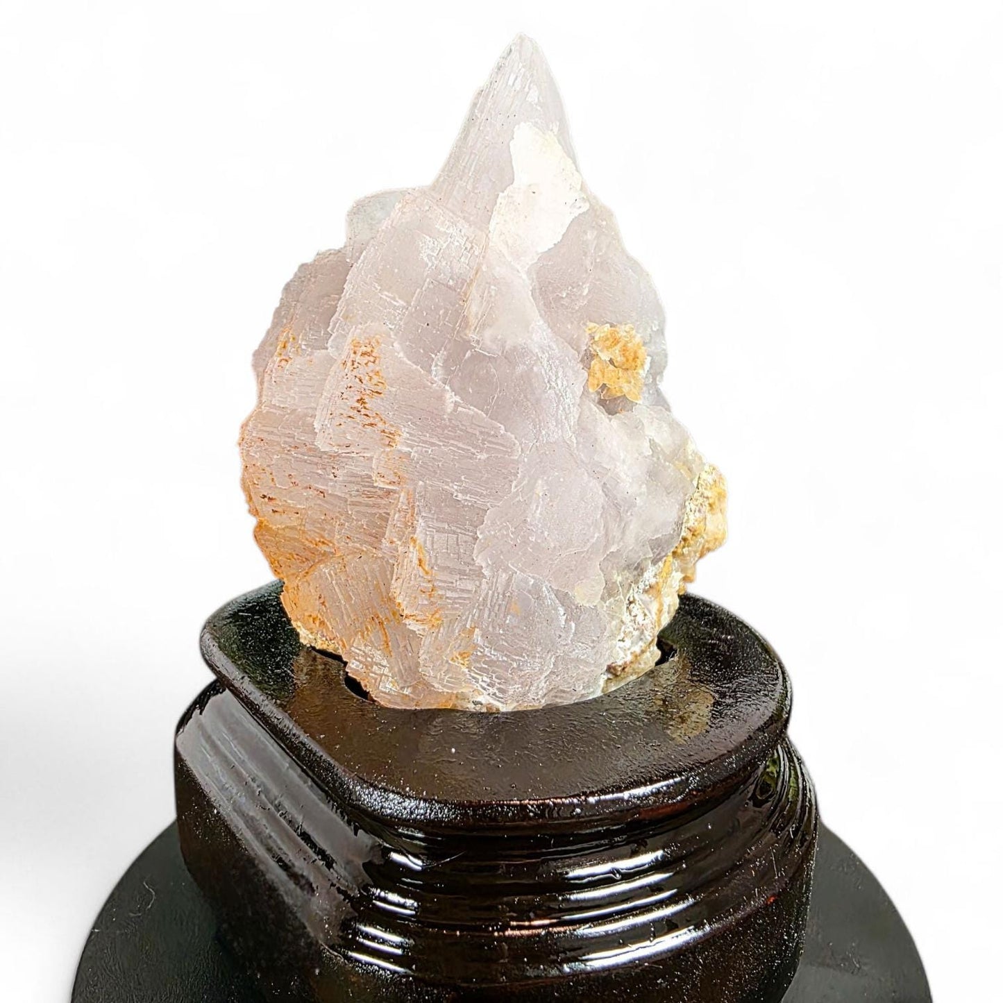 Purple Fluorite Specimen with Cube Formations - Custom Wooden Stand - Natural Crystal Decor - 381 grams