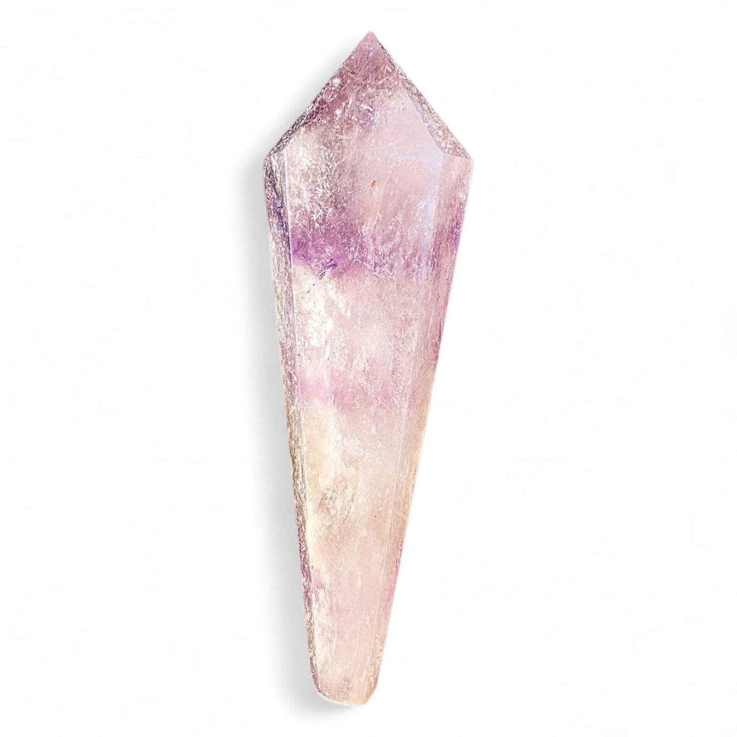 High Quality Phantom Amethyst & Quartz Crystal Wand with Rainbows | 5" - 7" Faceted Altar Tool | Free Stand Included