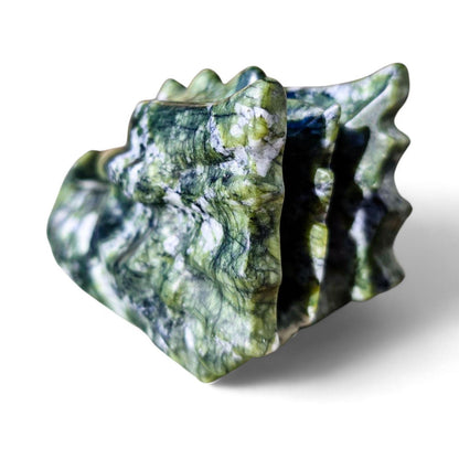 Large Green Jade Dragon Head Carving (4.75") | Heavy 1.4 lb Stone Medieval Fantasy Statue