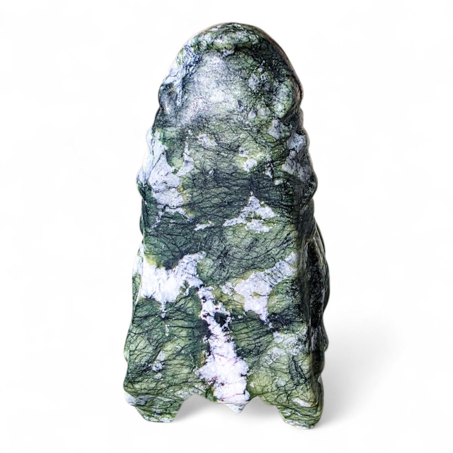 Large Green Jade Dragon Head Carving (4.75") | Heavy 1.4 lb Stone Medieval Fantasy Statue