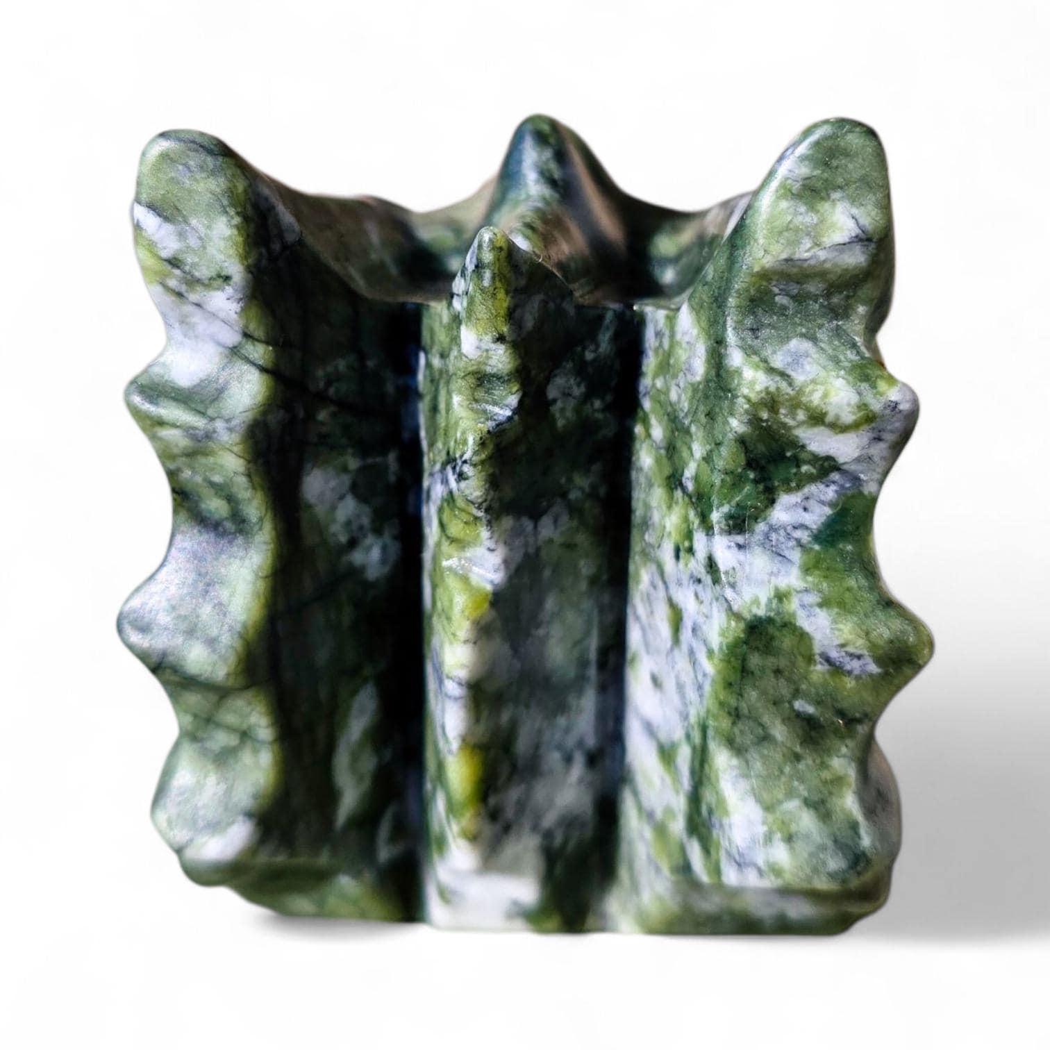 Large Green Jade Dragon Head Carving (4.75") | Heavy 1.4 lb Stone Medieval Fantasy Statue