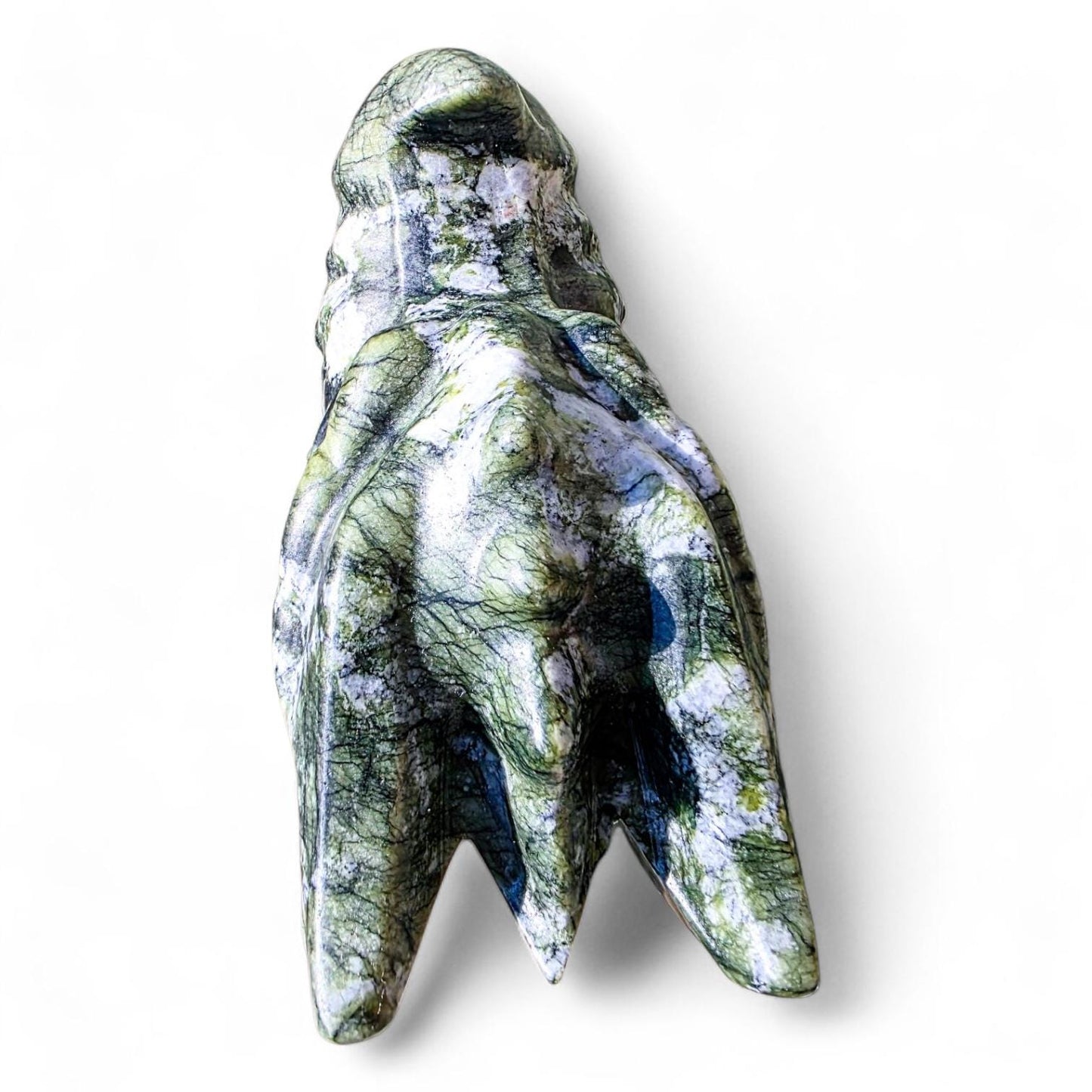Large Green Jade Dragon Head Carving (4.75") | Heavy 1.4 lb Stone Medieval Fantasy Statue
