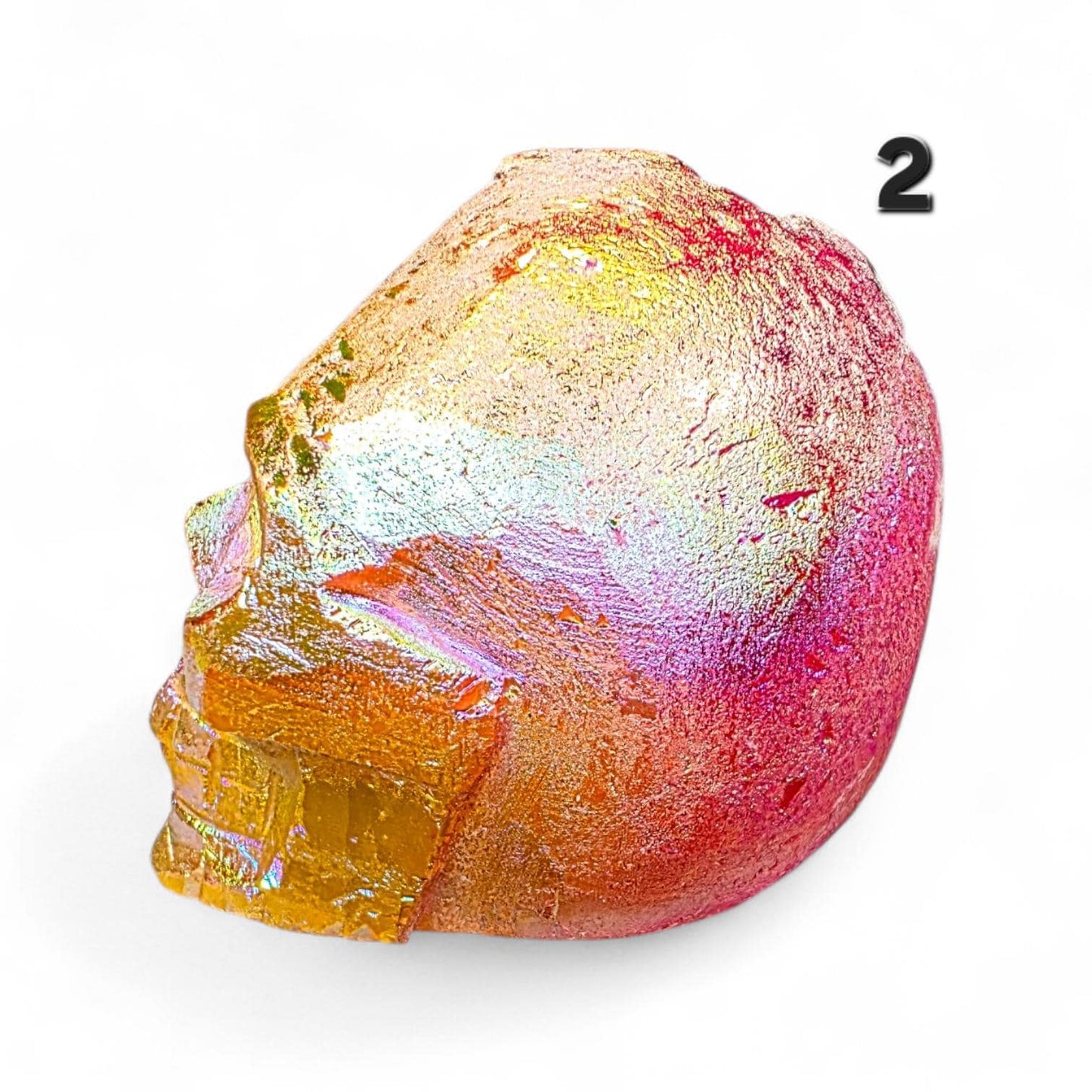 Aura Quartz Crystal Skull Carving | Large Titanium Druzy Skull | Rainbow Geode Skull | Choose Your Favorite