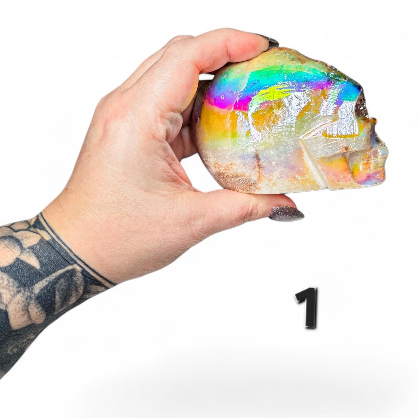 Aura Quartz Crystal Skull Carving | Large Titanium Druzy Skull | Rainbow Geode Skull | Choose Your Favorite