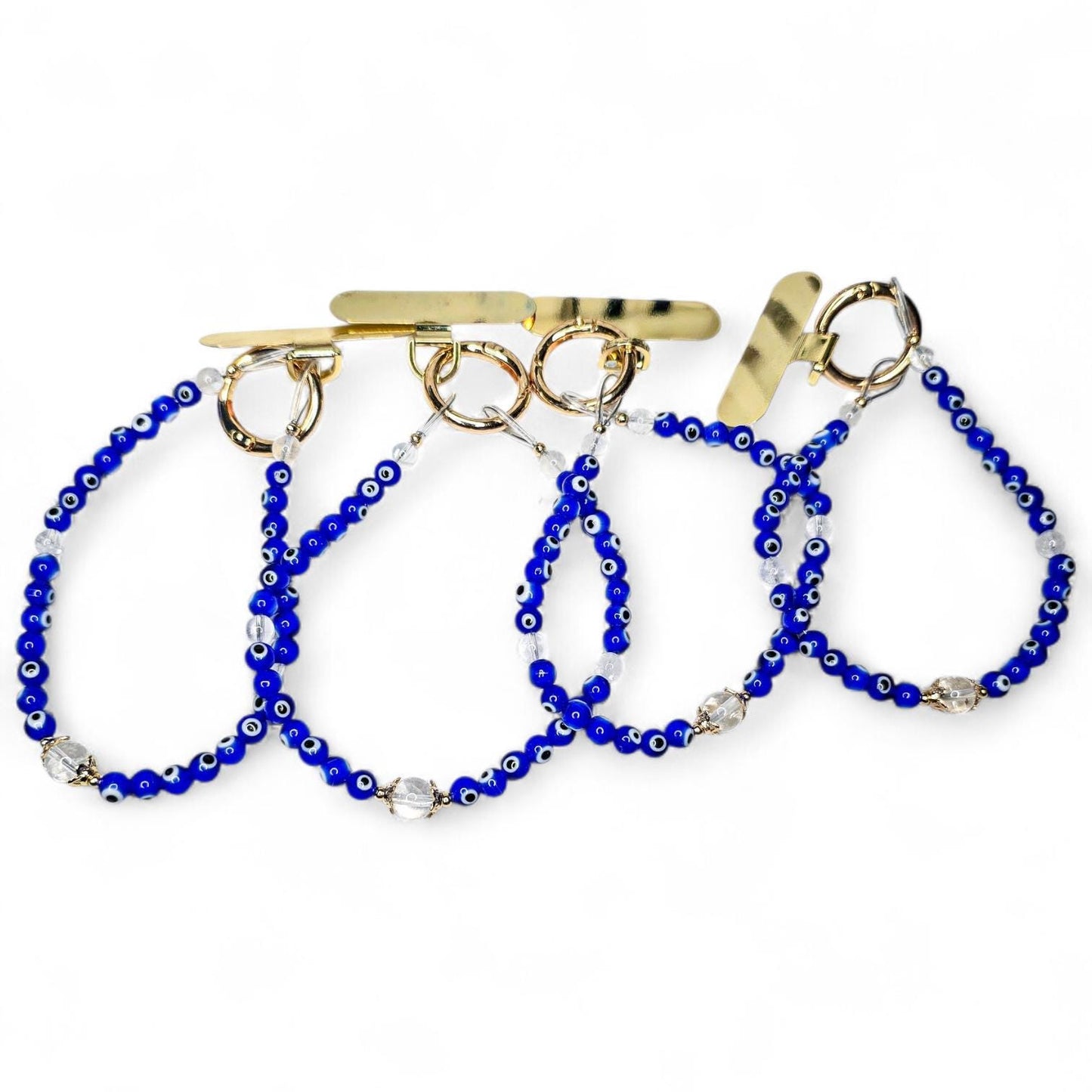Blue Evil Eye Phone Lanyard with Metal Case Attachment | Nazar Protection Phone Strap | Universal Evil Eye Charm | Spiritual Tech Accessory