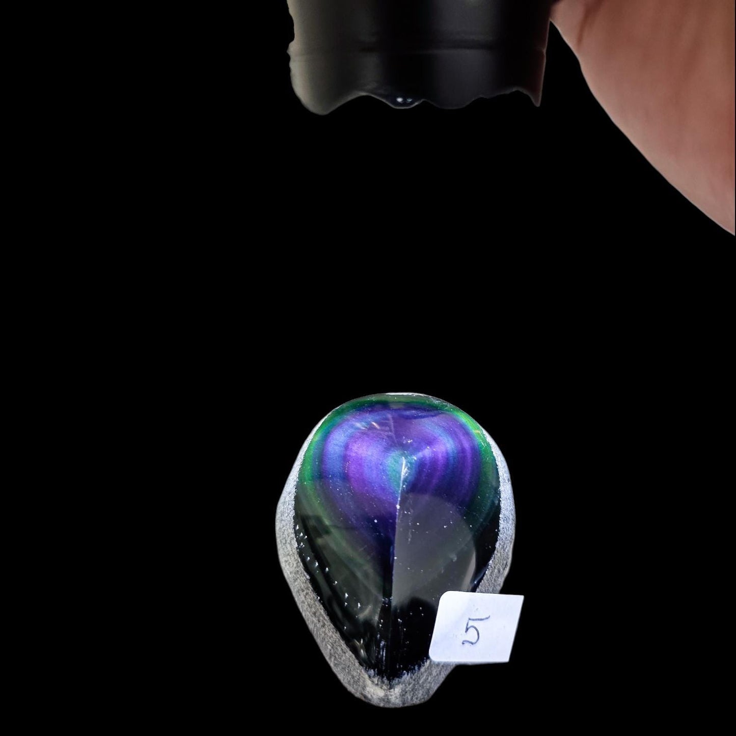 Rainbow Obsidian Carving with Hidden Flash | Natural Volcanic Glass | 5 Weights Available | Grounding Crystal for Shadow Work & Protection