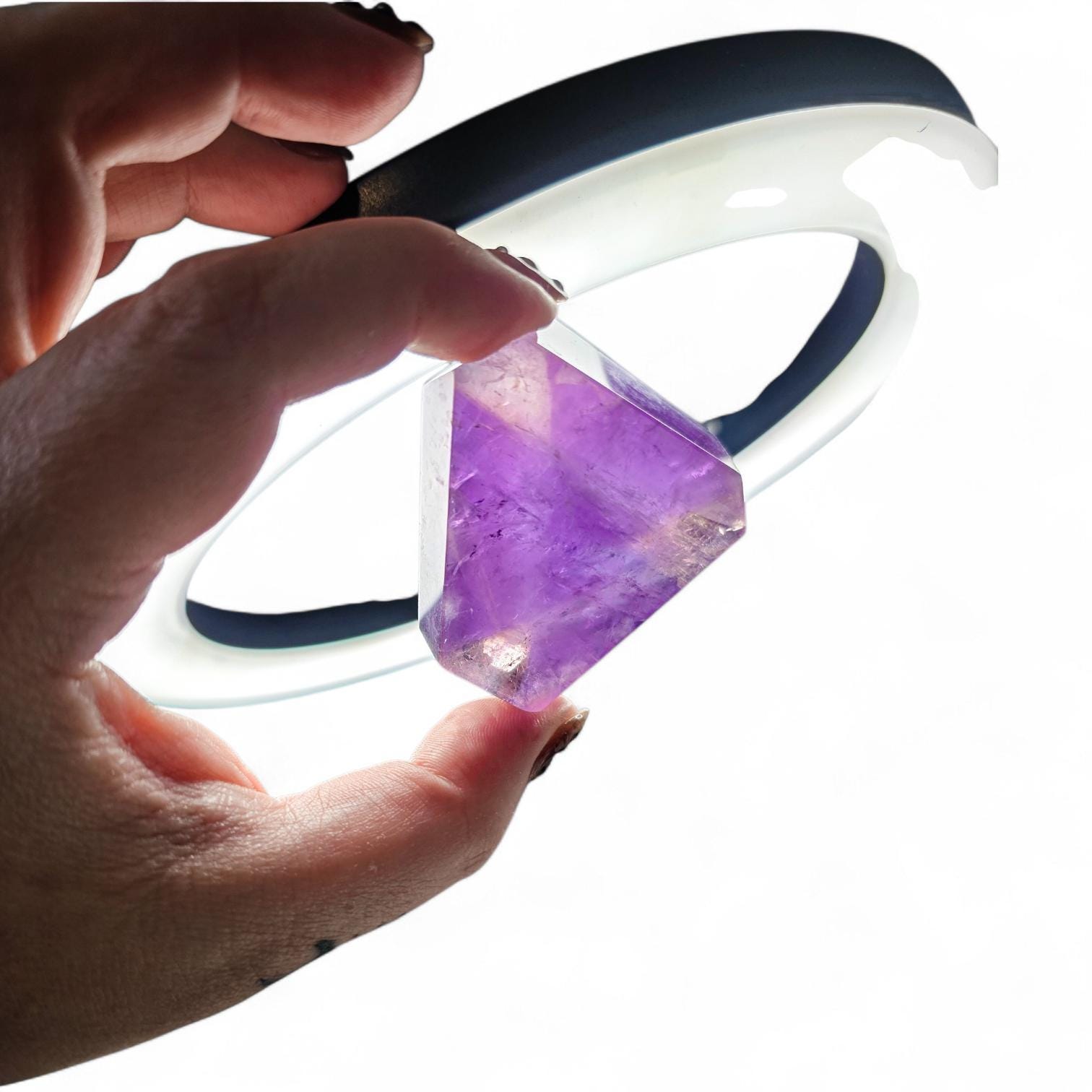 Natural Ametrine Freeform, High Clarity Polished Amethyst Citrine Crystal from Bolivia, Rare Bi-Color Quartz Specimen, Reiki & Altar Decor