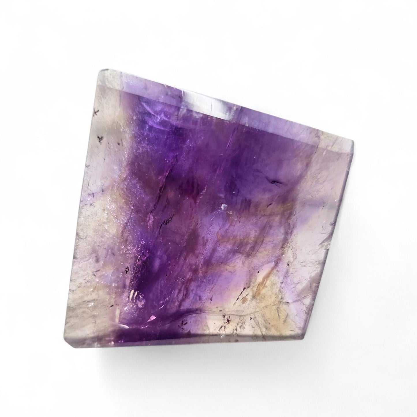 Natural Ametrine Freeform, High Clarity Polished Amethyst Citrine Crystal from Bolivia, Rare Bi-Color Quartz Specimen, Reiki & Altar Decor