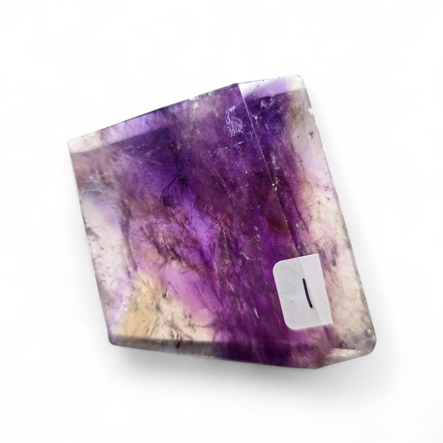 Natural Ametrine Freeform, High Clarity Polished Amethyst Citrine Crystal from Bolivia, Rare Bi-Color Quartz Specimen, Reiki & Altar Decor