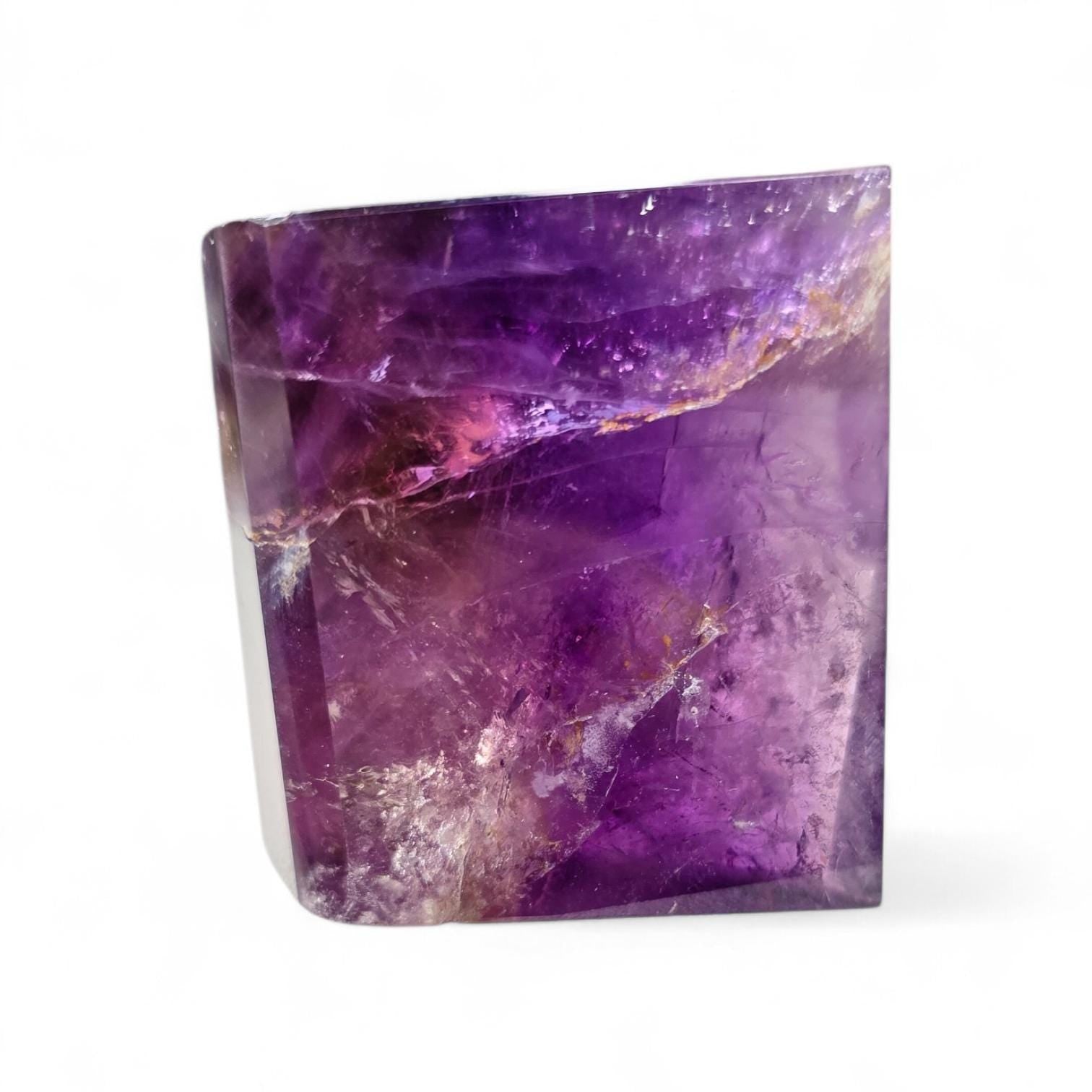 Natural Ametrine Freeform, High Clarity Polished Amethyst Citrine Crystal from Bolivia, Rare Bi-Color Quartz Specimen, Reiki & Altar Decor