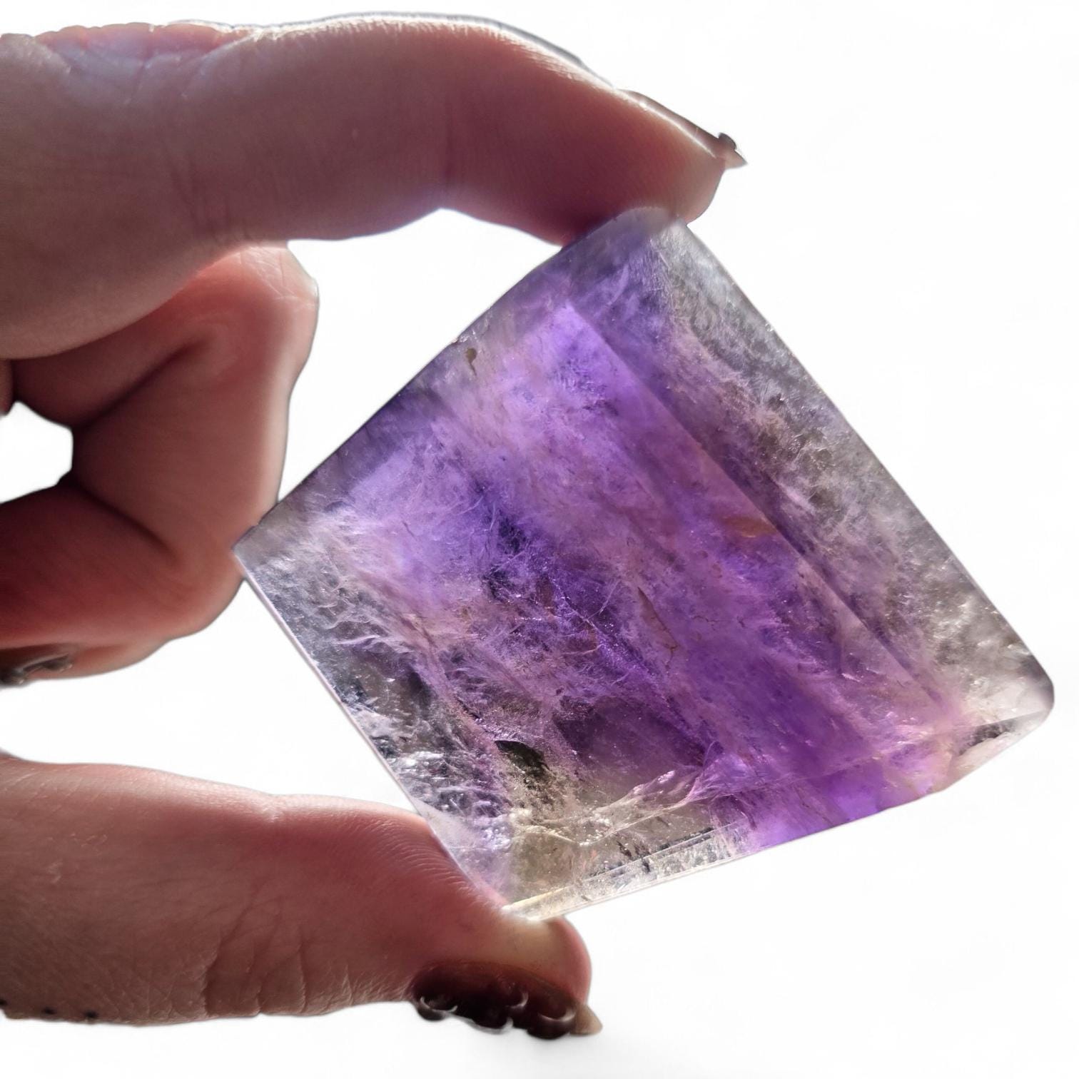 Natural Ametrine Freeform, High Clarity Polished Amethyst Citrine Crystal from Bolivia, Rare Bi-Color Quartz Specimen, Reiki & Altar Decor