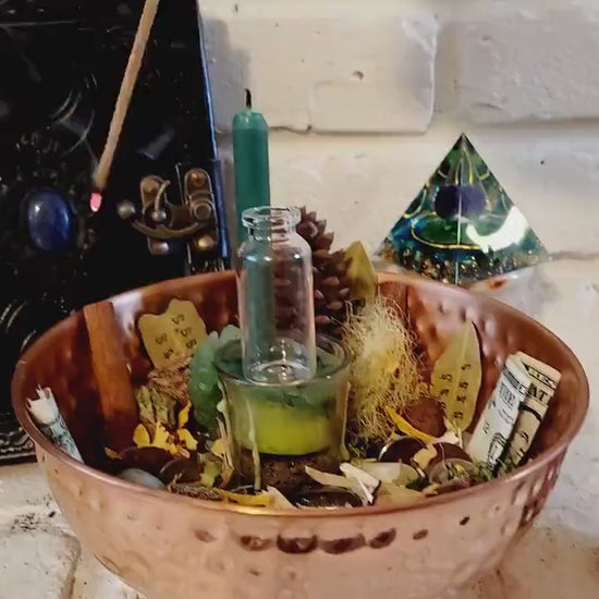 4 Elements Spell Jars Set - Earth, Air, Fire, Water: Perfect for Altar and Spell Work